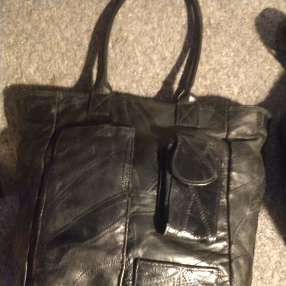 Beautiful buttery soft Black leather Tote. - Picture 6 of 6